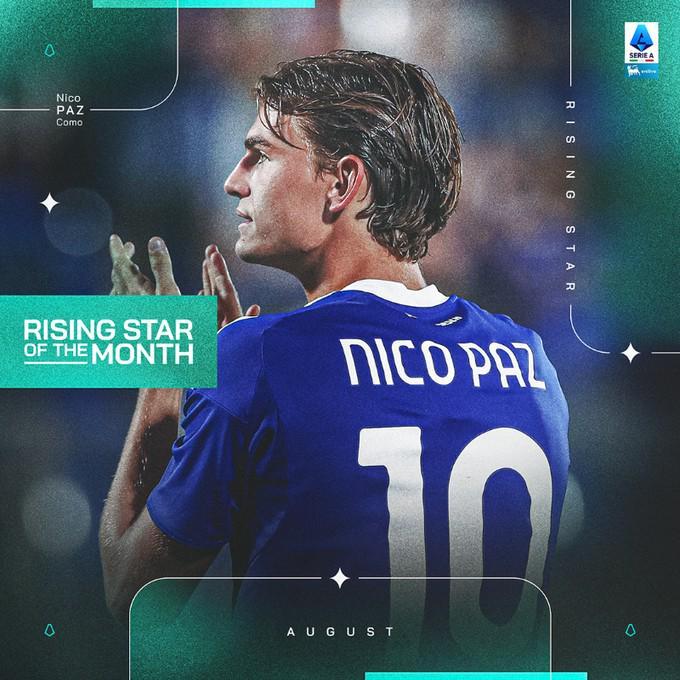 开云体育app-2场比赛1球1助，尼科-帕斯当选意甲8月最佳U23球员